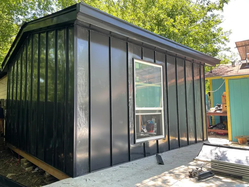 Black standing seam metal wall panels for Metal Roof Installation in Strawberry